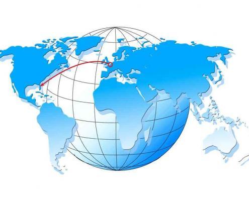 Weltkarte mit Florida