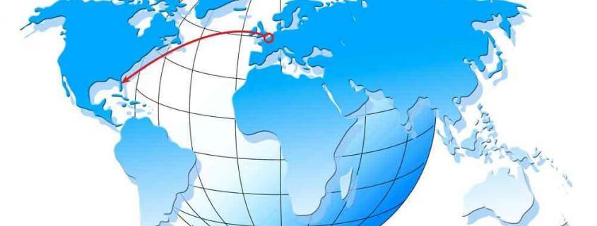 Weltkarte mit Florida